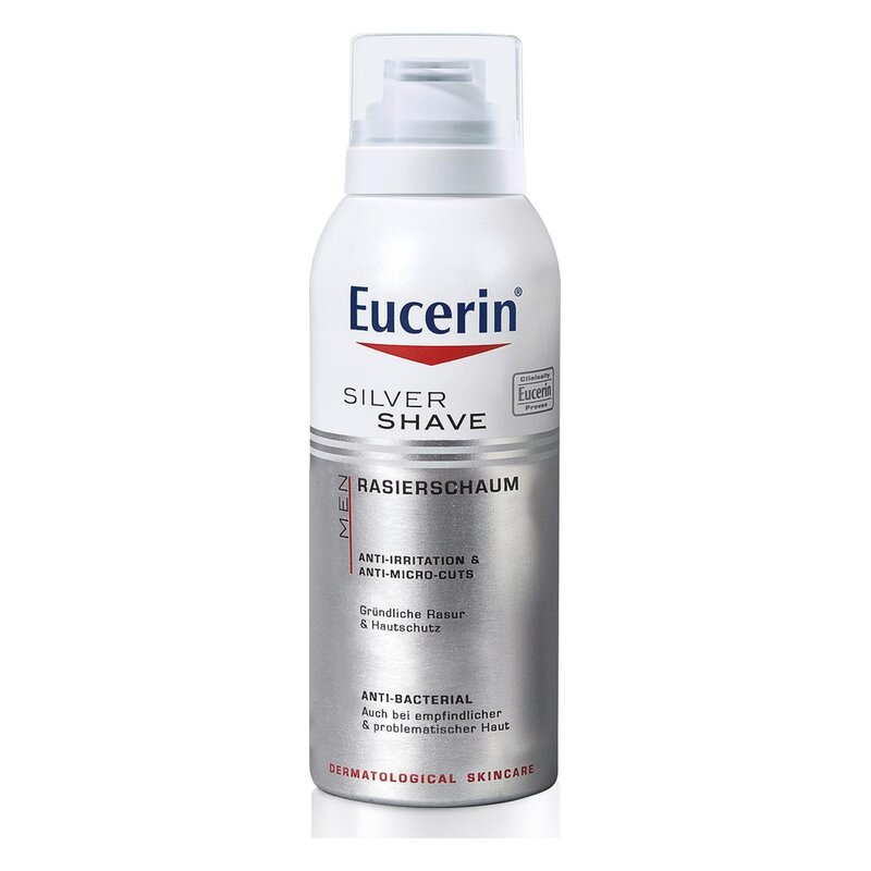 Eucerin Rasiercreme im Sprühbehälter, besonders geeignet für empfindliche Haut, mit Anti-Irritationsformel.