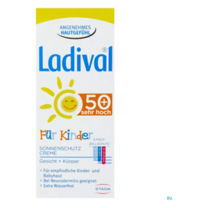 Ladival Sonnencreme für Kinder mit hohem Lichtschutzfaktor 50+, geeignet für empfindliche Haut.