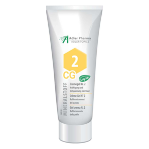Tubenhülle mit Cremegel Nr. 2 von Adler Pharma, vegan, zur Hautstraffung und Entspannung.