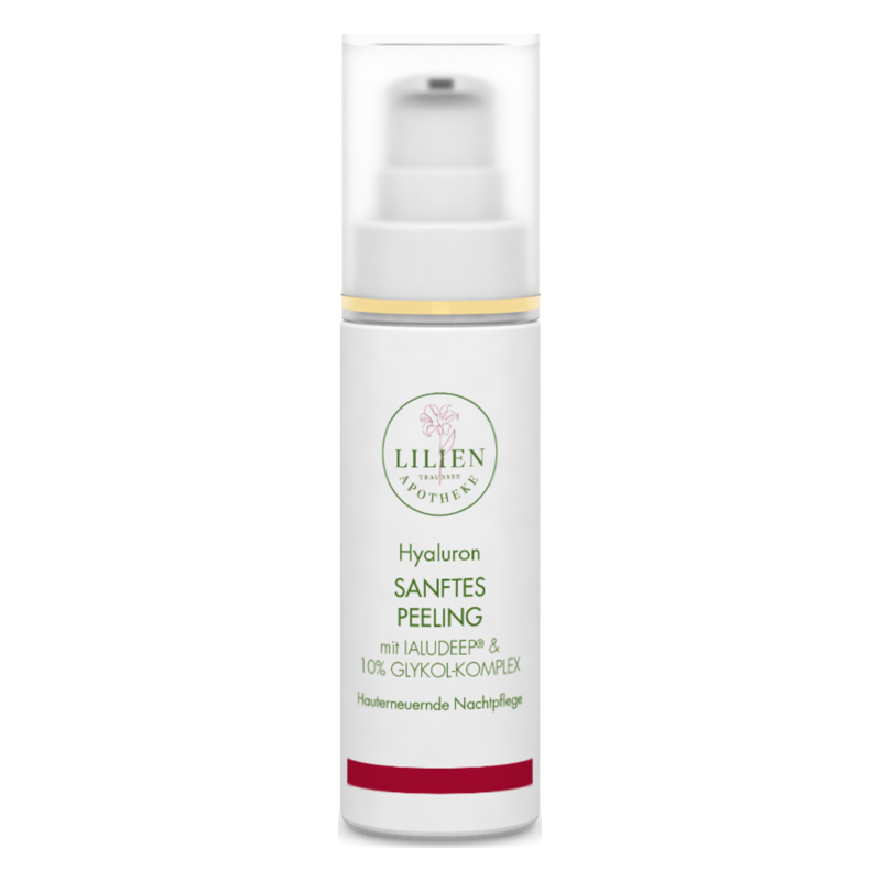 Wasserfeste Flasche mit Pumpe für sanftes Peeling, enthält Hyaluron und Glykol-Komplex, Pflege für die Haut.
