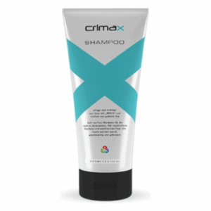 Tube mit Shampoo, silberne Verpackung, blaue und schwarze Akzente, für gepflegtes und glänzendes Haar.