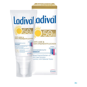 Sonnenschutzcreme für das Gesicht von Ladival mit SPF 50+, in einem praktischen Spender, fördert Anti-Aging und schützt vor Pigmentflecken.