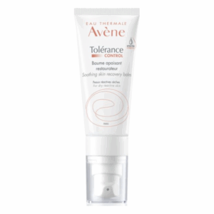 Tube mit Beruhigungsbalsam für trockene, empfindliche Haut von Avène, mit klarer Dosieröffnung.