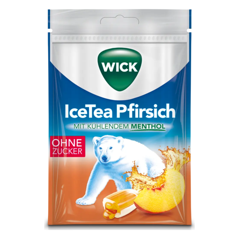 WICK IceTea Pfirsich Hustenbonbons zuckerfrei